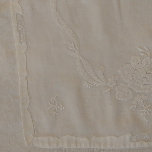 Set of 5 organdy linen handmade madeira white placemats vintage cottagecore - Picture 6 of 8